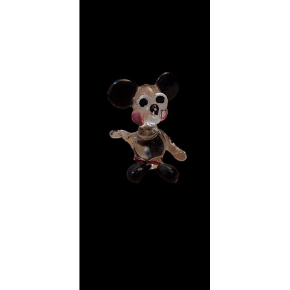 Vintage Mickey Mouse Blown Glass 2.5" Figurine